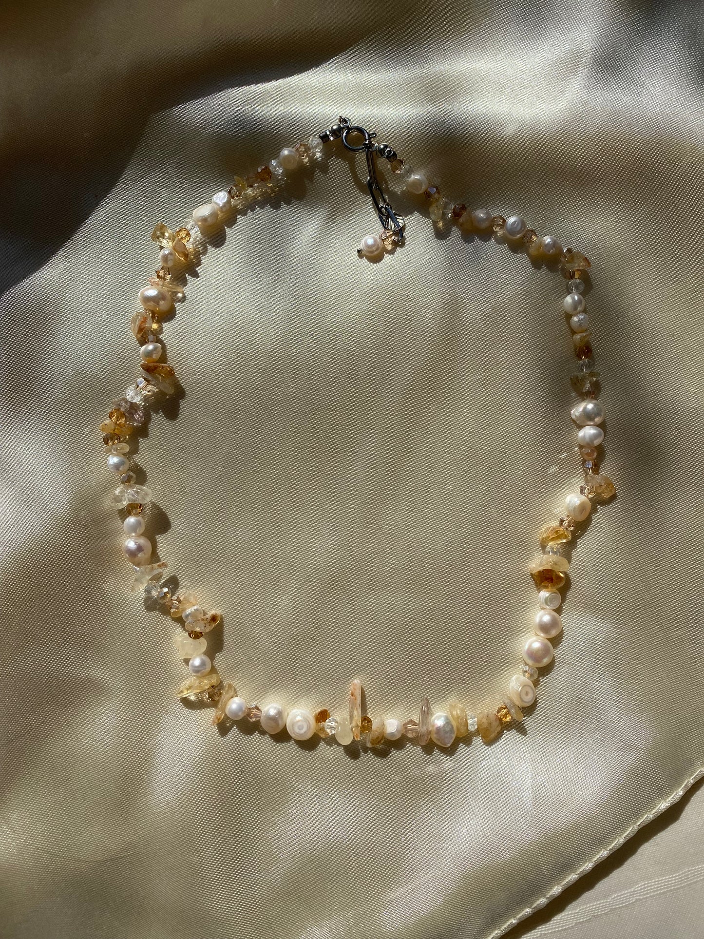 Citrine & Freshwater Pearl Necklace