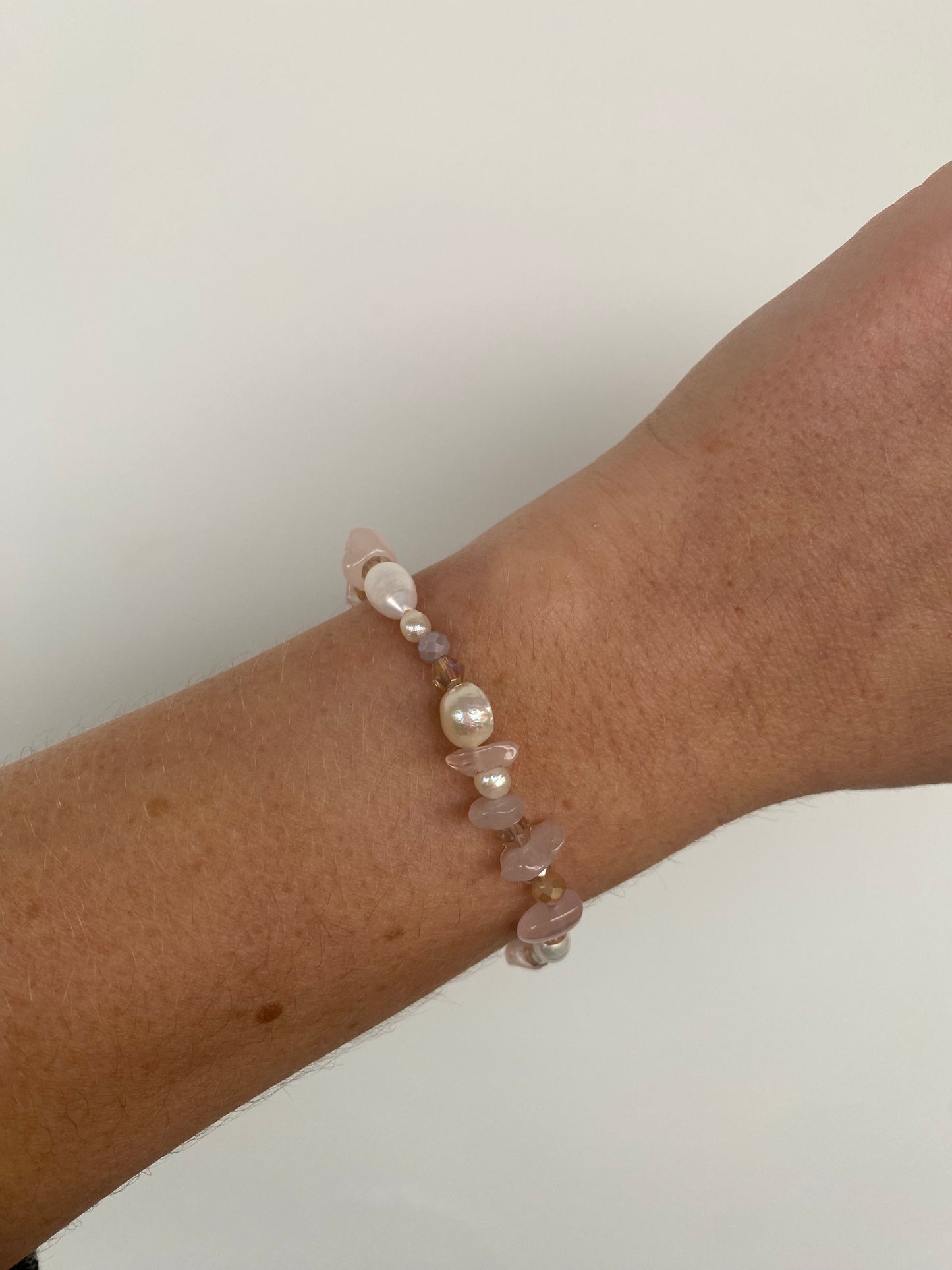 Rose Quartz & Freshwater Pearl Bracelet