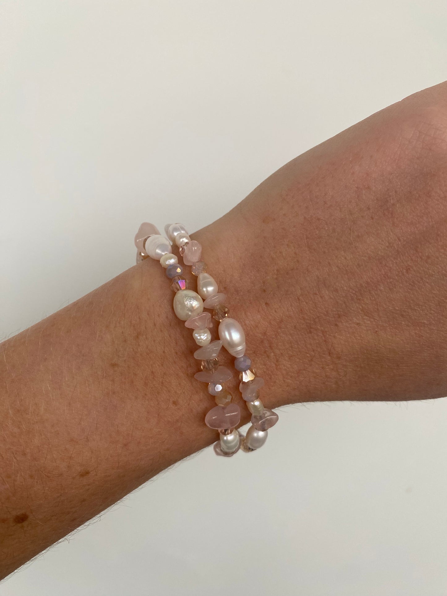Rose Quartz & Freshwater Pearl Bracelet