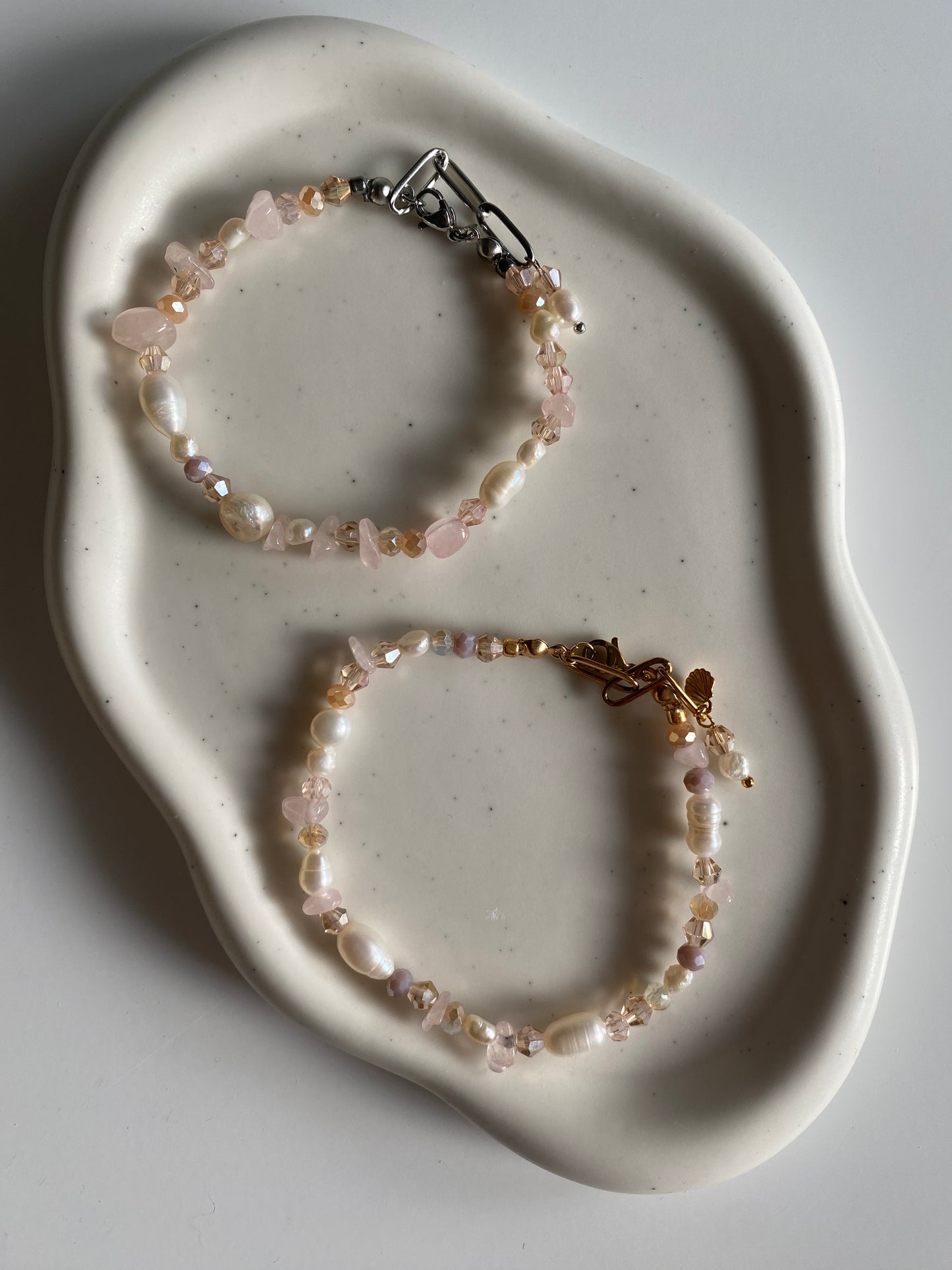 Rose Quartz & Freshwater Pearl Bracelet