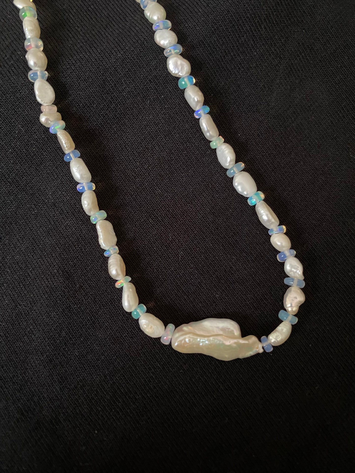 Opal & Baroque Pearl Necklace