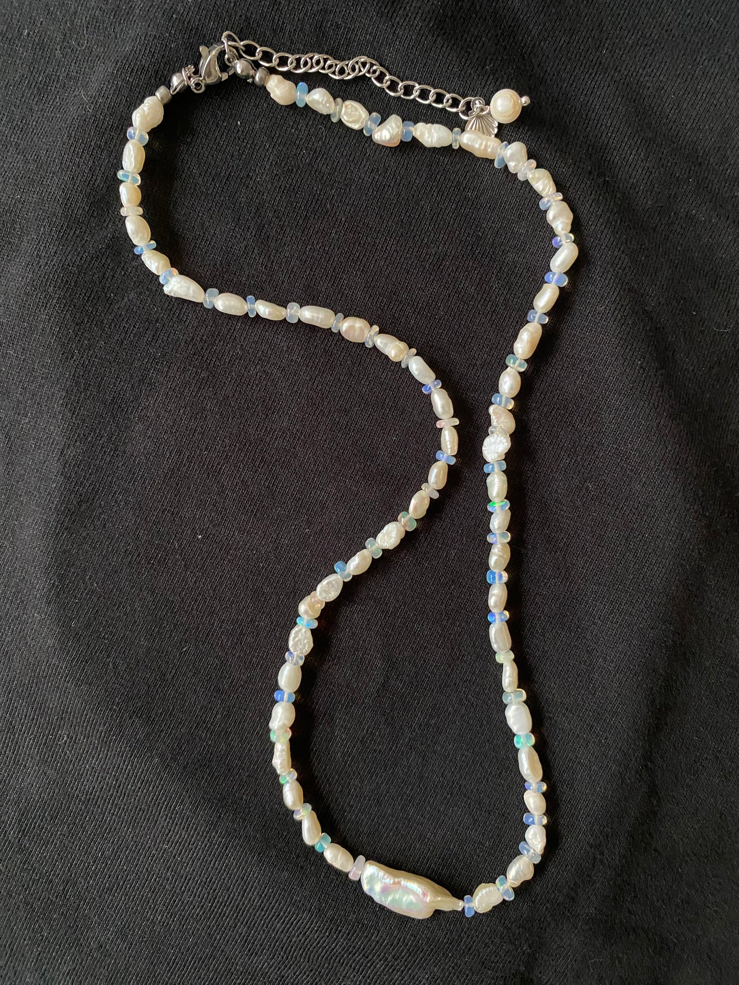 Opal & Baroque Pearl Necklace