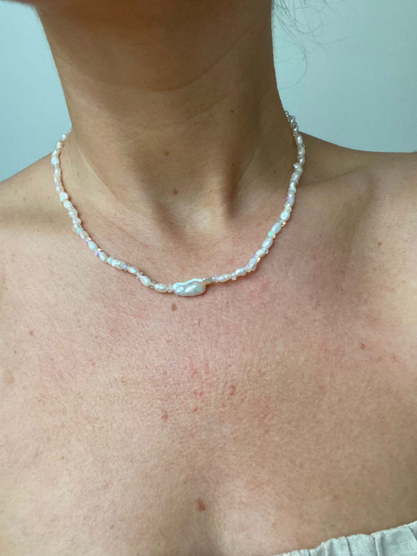 Opal & Baroque Pearl Necklace