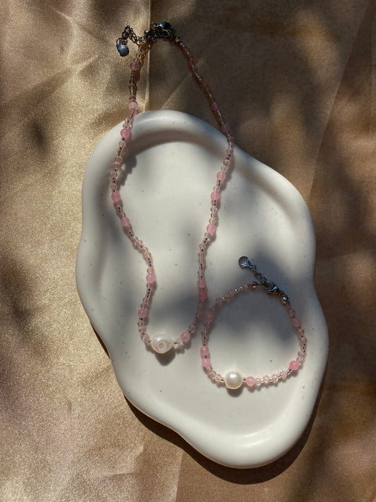 Cotton Candy Necklace & Bracelet Set