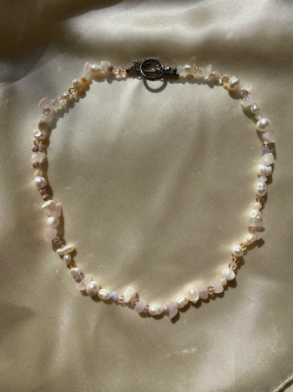 Rose Quartz & Freshwater Pearl Necklace