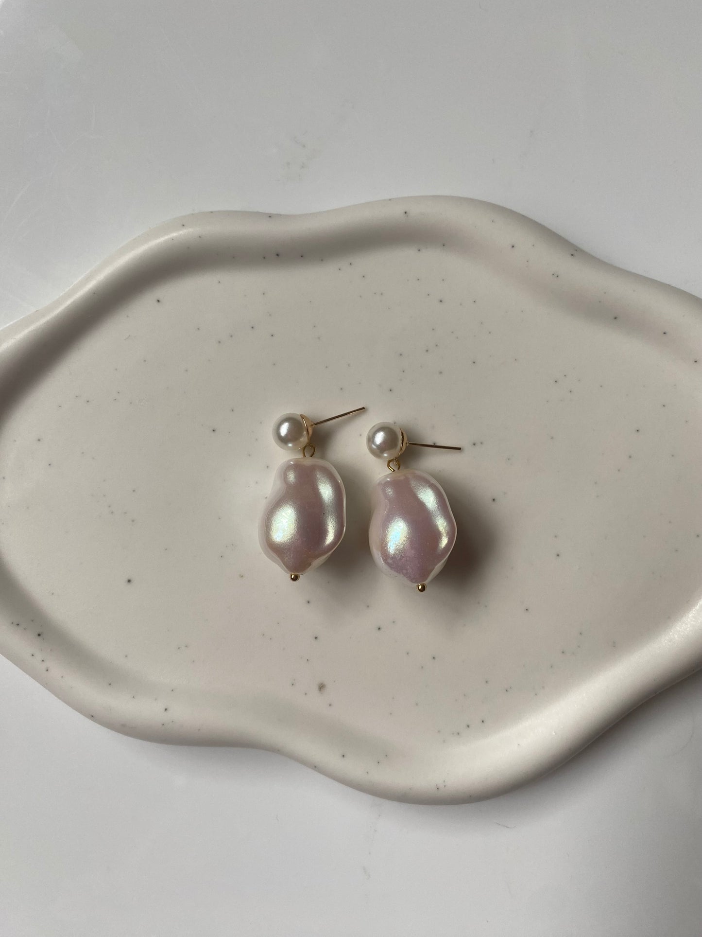 Baroque Pearl Stud Large Earring