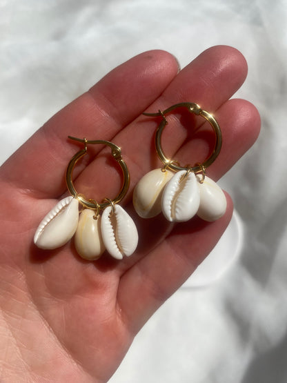 Cowrie Shell Cluster Earring