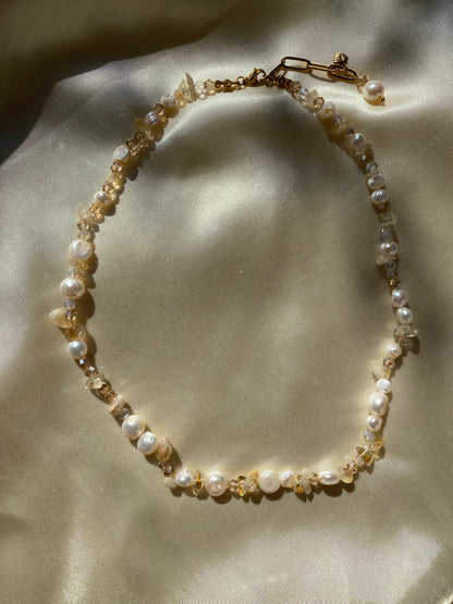 Citrine & Freshwater Pearl Necklace