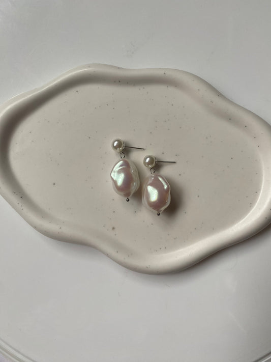 Baroque Pearl Stud Large Earring