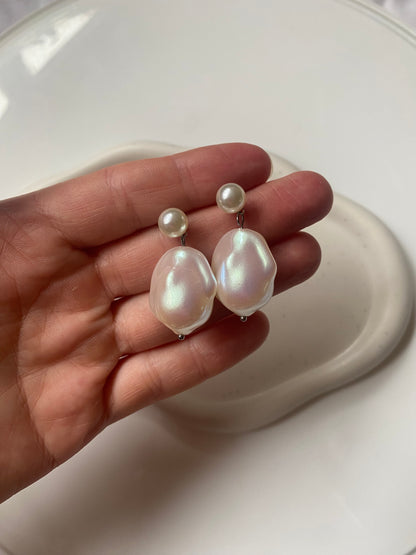 Baroque Pearl Stud Large Earring