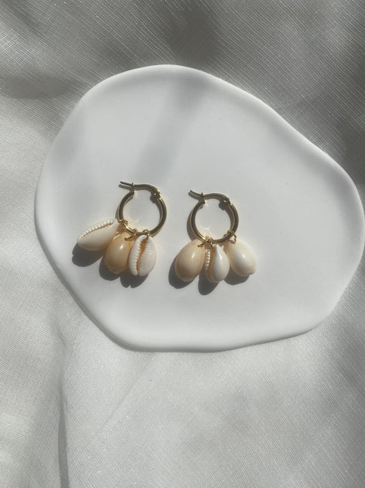 Cowrie Shell Cluster Earring