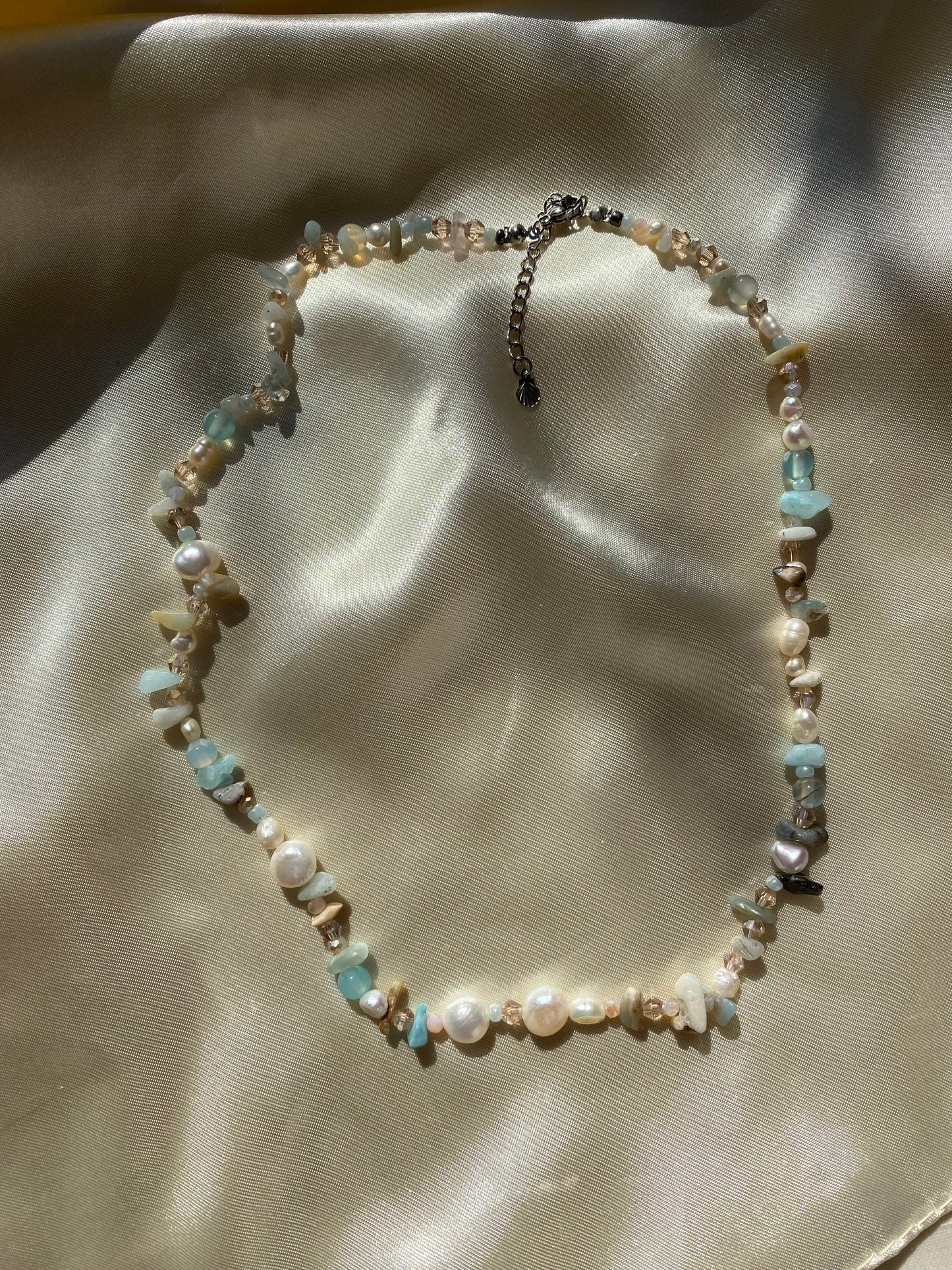 Amazonite & Freshwater Pearl Necklace