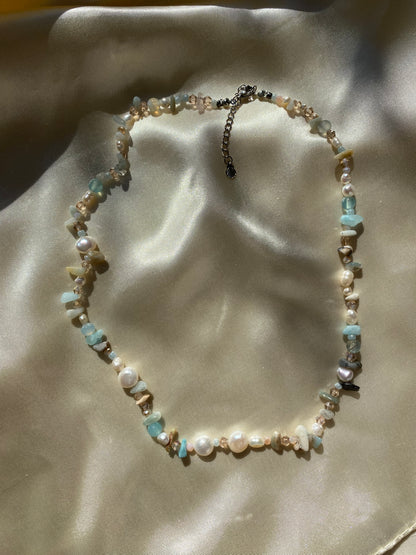 Amazonite & Freshwater Pearl Necklace