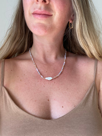 Rectangle Baroque Pearl Necklace