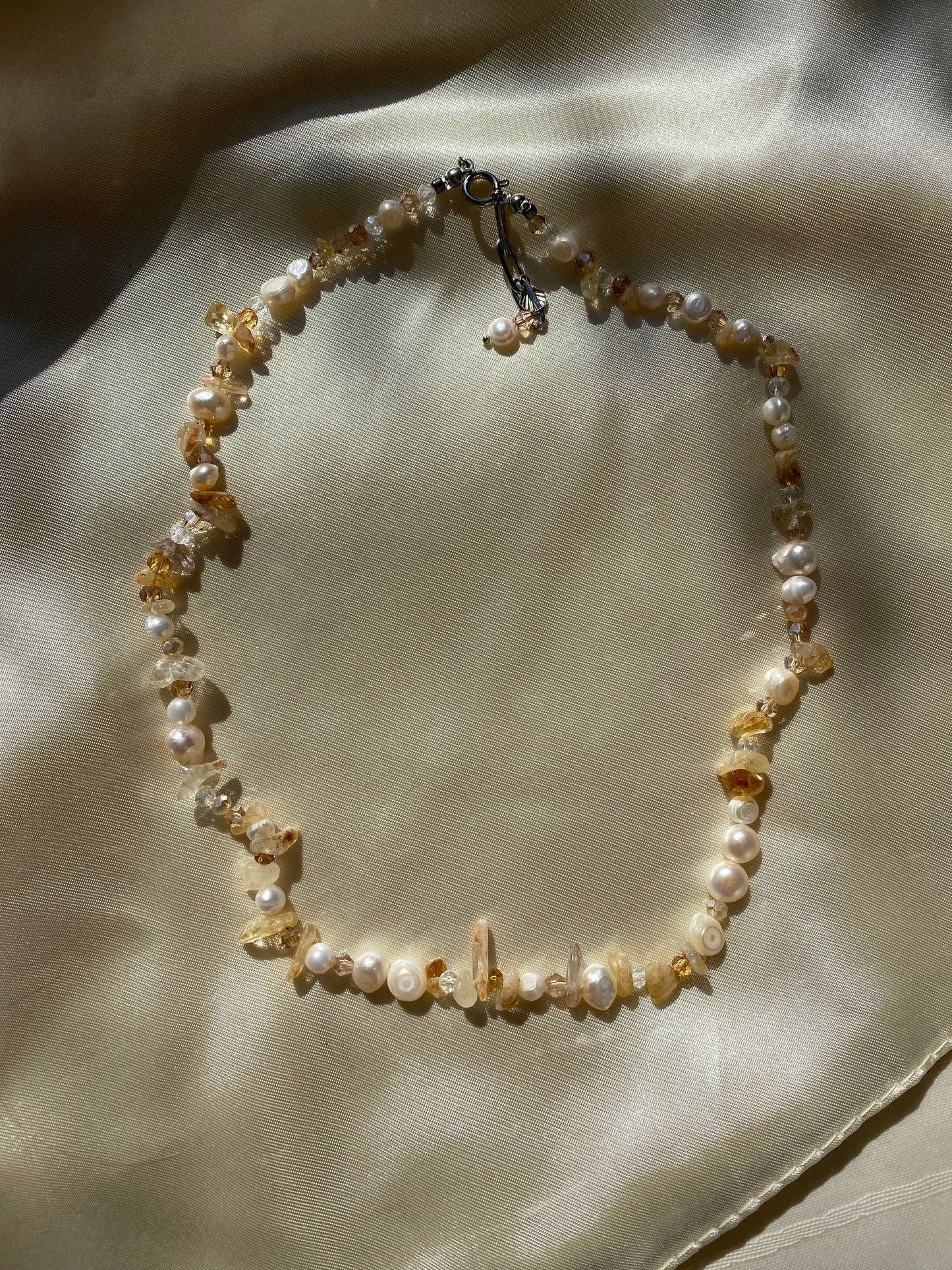 Citrine & Freshwater Pearl Necklace