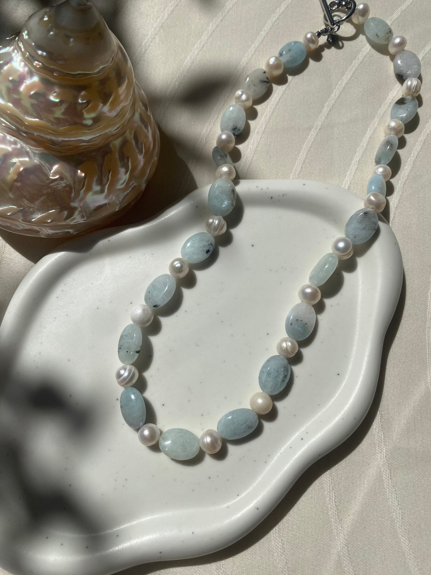 Aquamarine & Freshwater Pearl Necklace