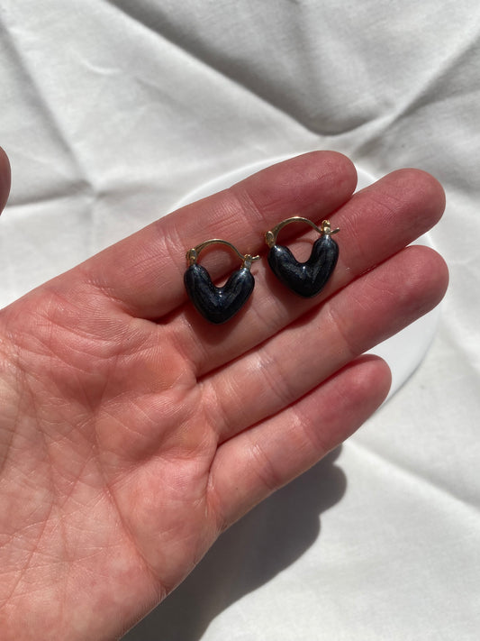 Black Heart Earring