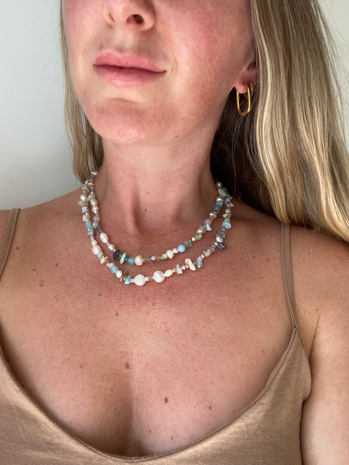 Amazonite & Freshwater Pearl Necklace