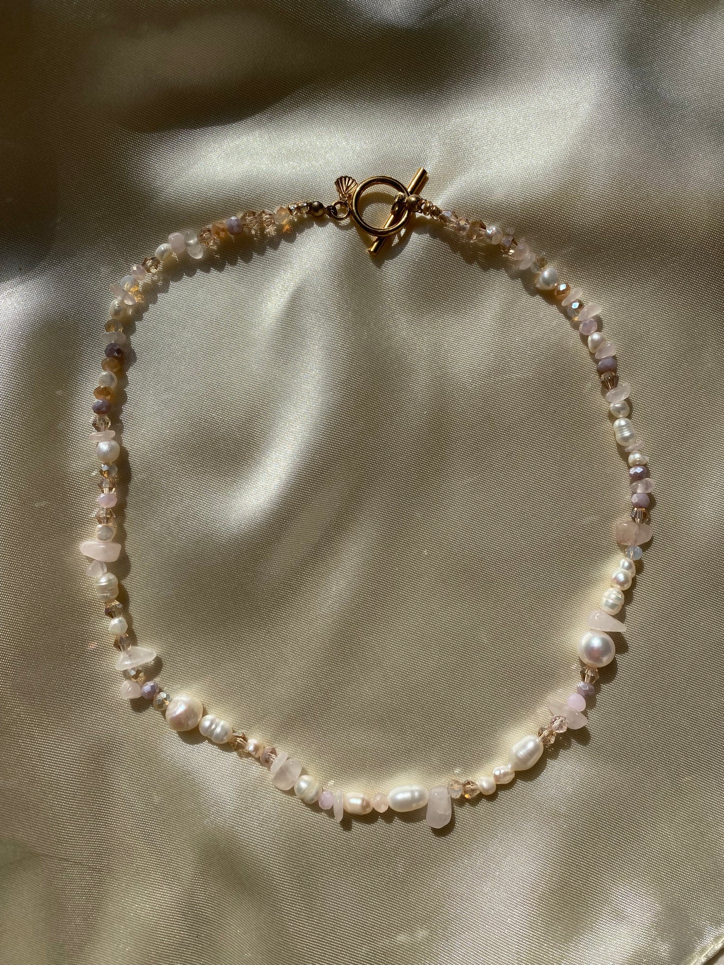 Rose Quartz & Freshwater Pearl Necklace