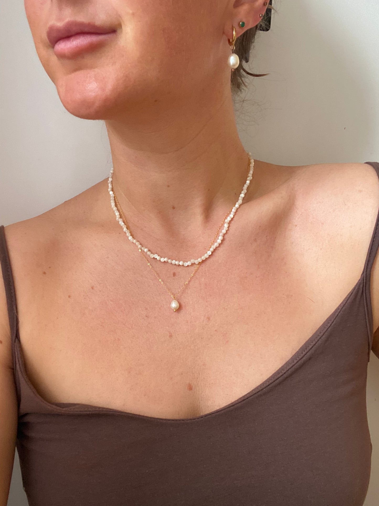 Saint Ocean Link Chain Necklace with Pearl