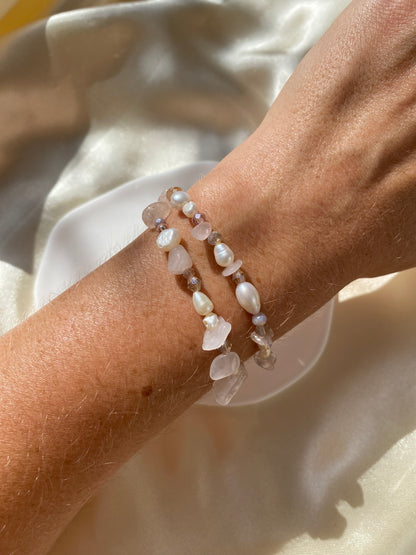Rose Quartz & Freshwater Pearl Bracelet