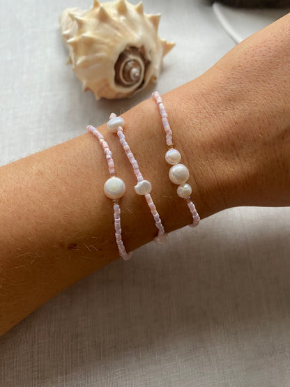 Sunset Triple Set Pearl Bracelet