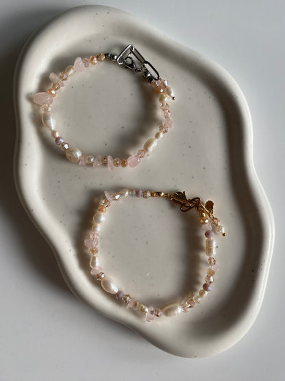 Rose Quartz & Freshwater Pearl Bracelet