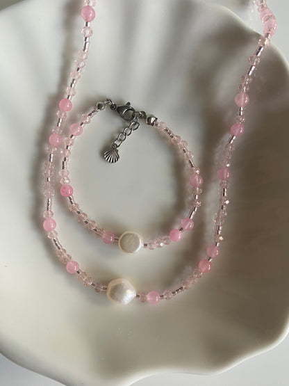 Cotton Candy Necklace & Bracelet Set