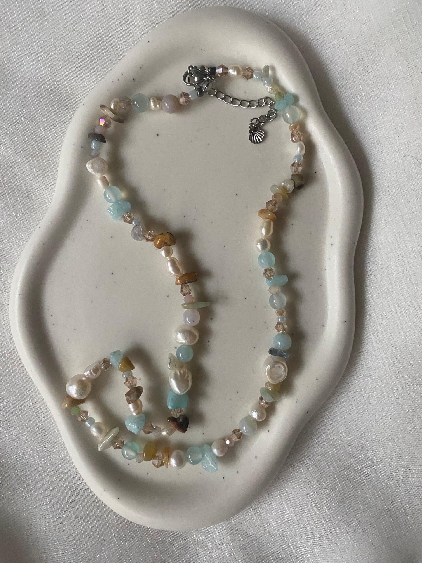 Amazonite & Freshwater Pearl Necklace