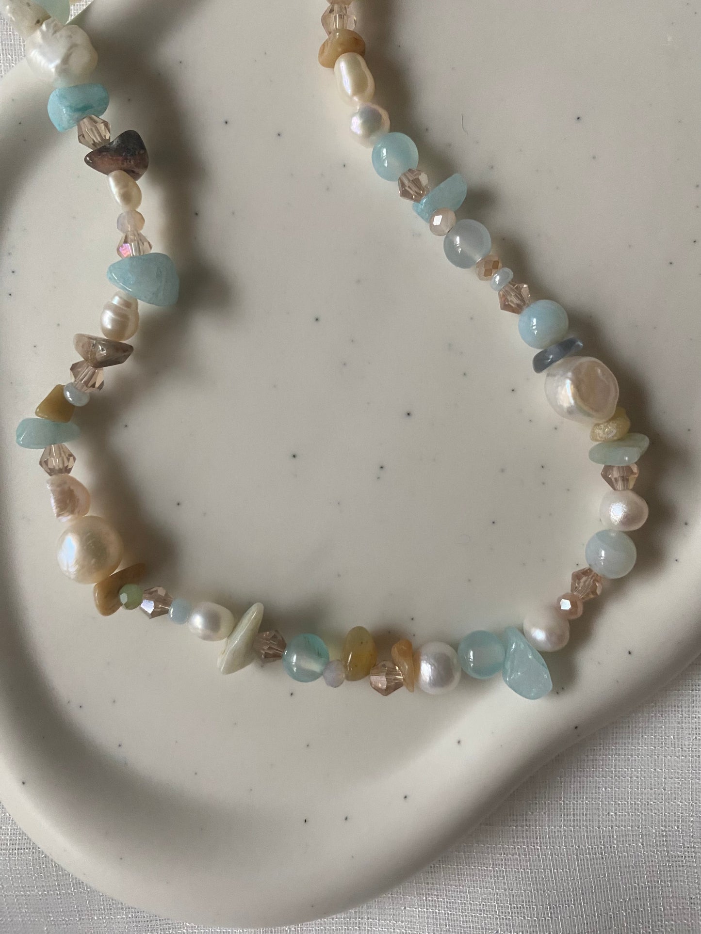 Amazonite & Freshwater Pearl Necklace