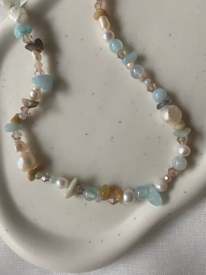 Amazonite & Freshwater Pearl Necklace