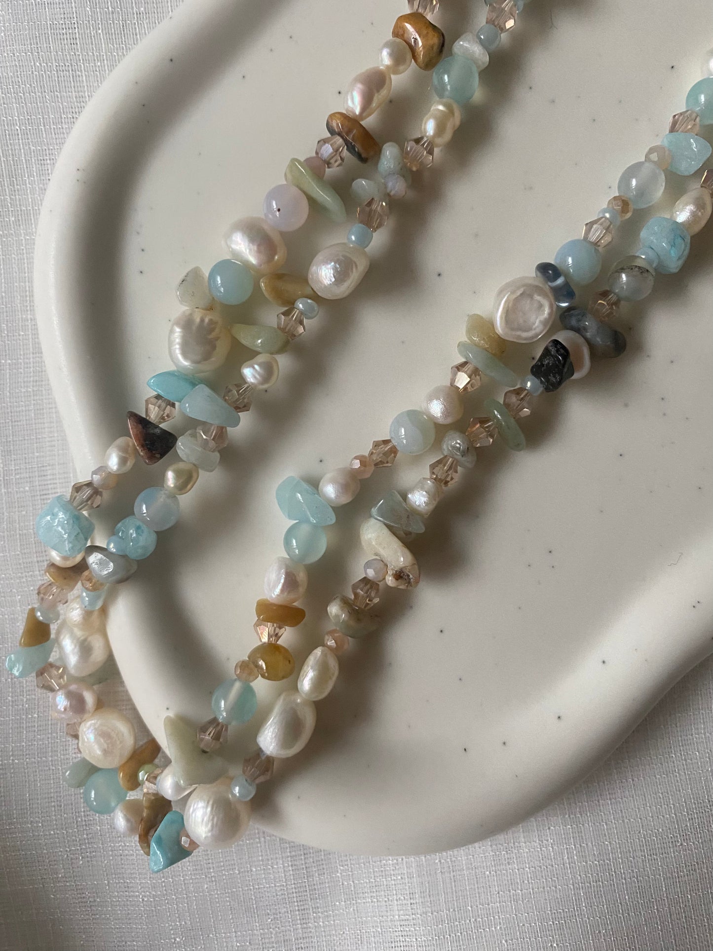 Amazonite & Freshwater Pearl Necklace