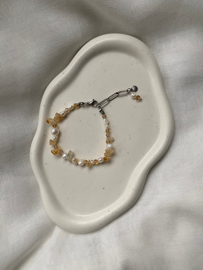 Citrine & Freshwater Pearl Bracelet