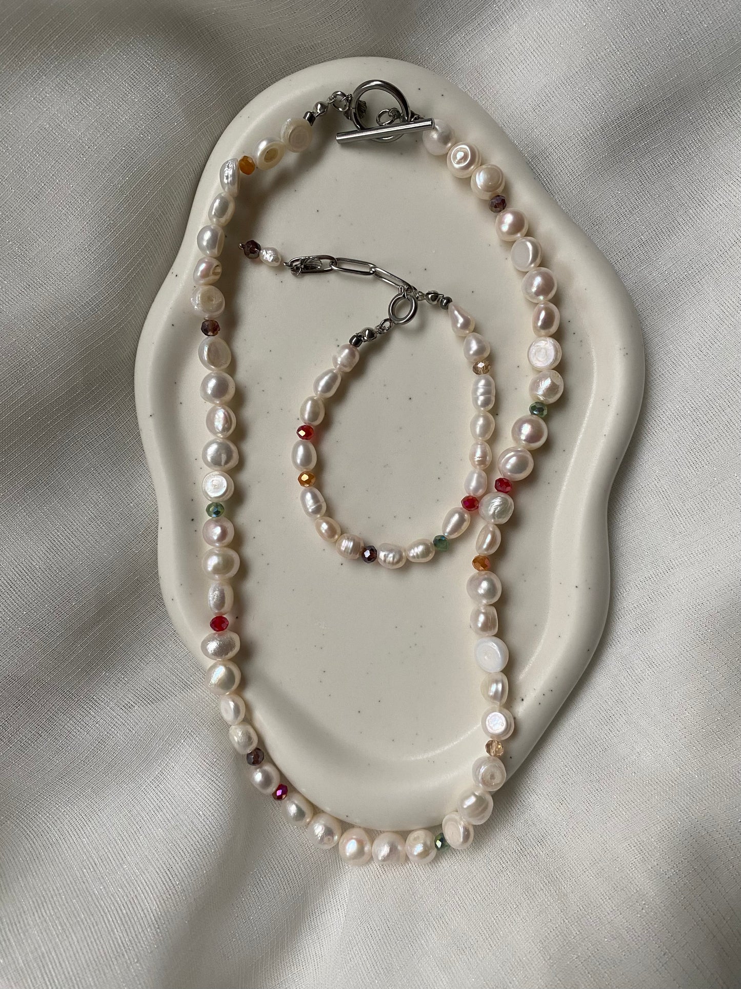 Clara Pearl Necklace & Bracelet Set