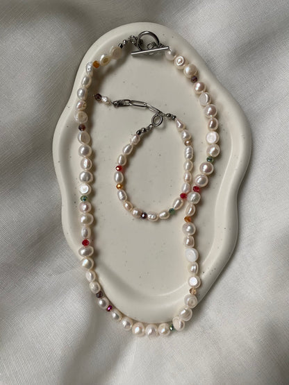 Clara Pearl Necklace & Bracelet Set