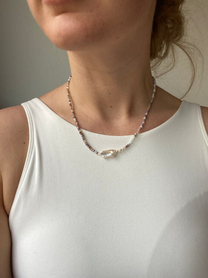 Rectangle Baroque Pearl Necklace