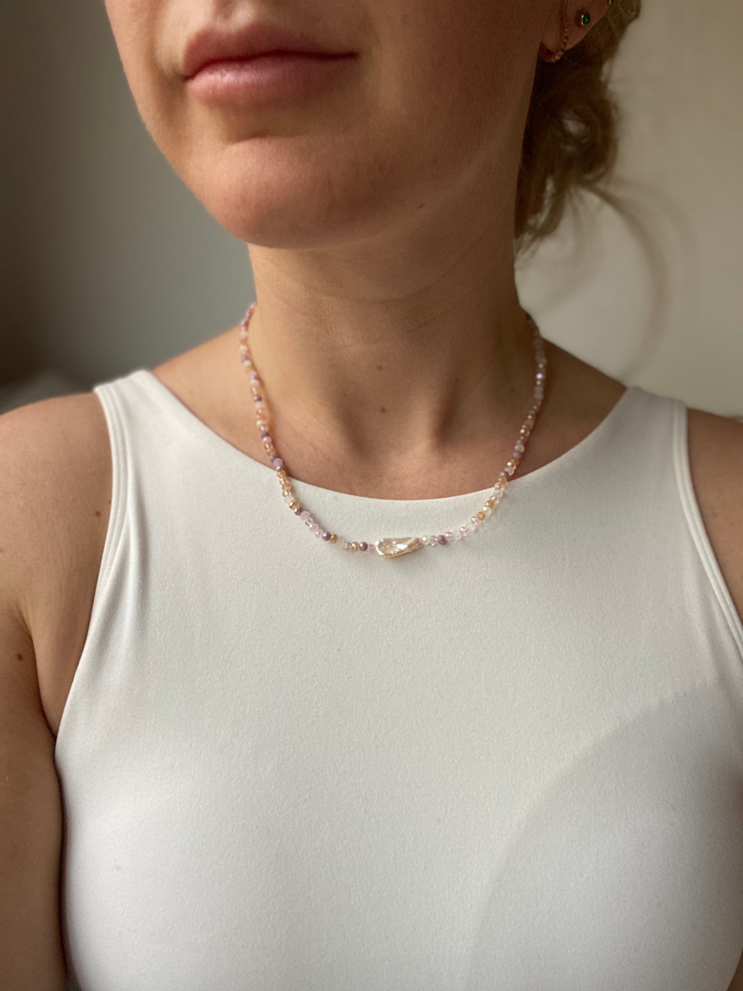 Rectangle Baroque Pearl Necklace