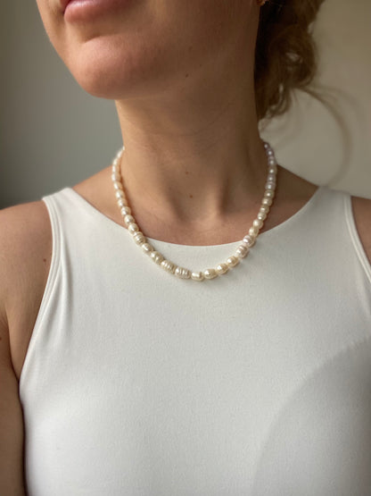 Champagne Pearl Necklace & Bracelet Set
