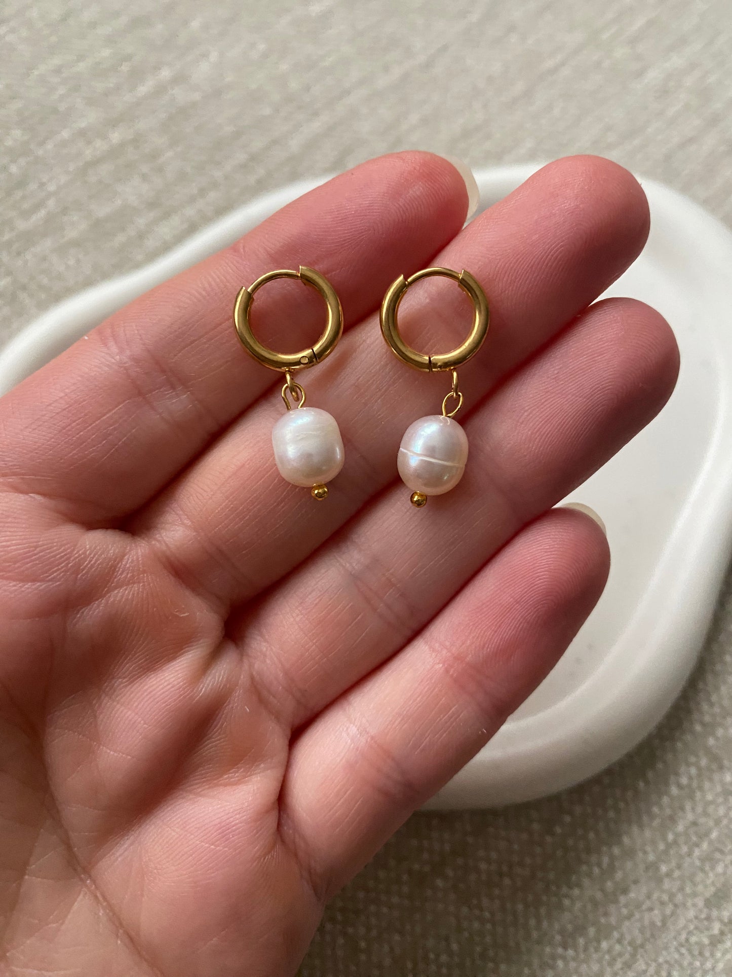 Freshwater Pearl Small Hoop Earring