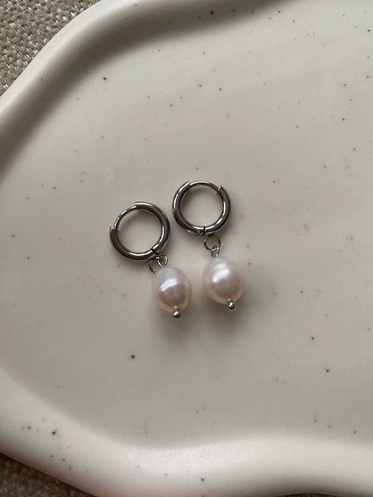 Freshwater Pearl Small Hoop Earring