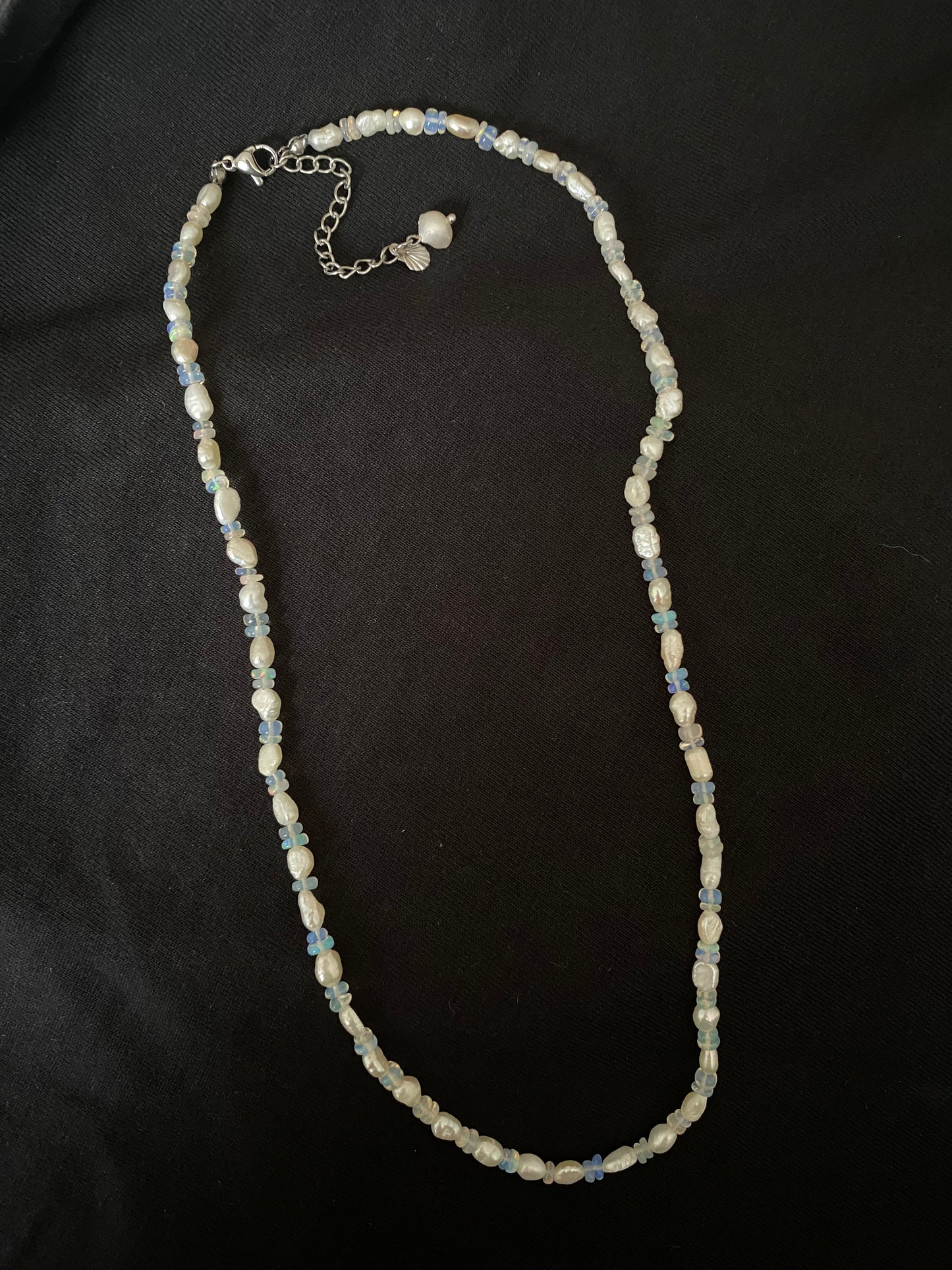 Double Opal & Pearl Necklace