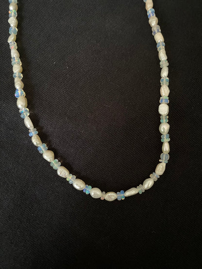 Double Opal & Pearl Necklace