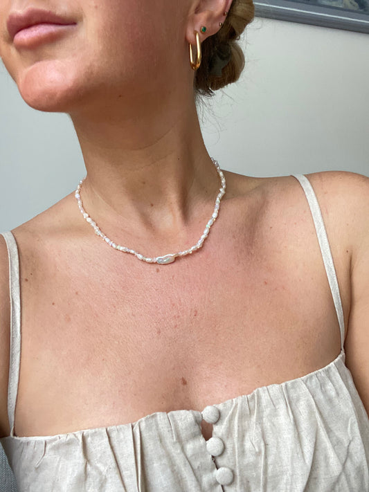 Opal & Baroque Pearl Necklace